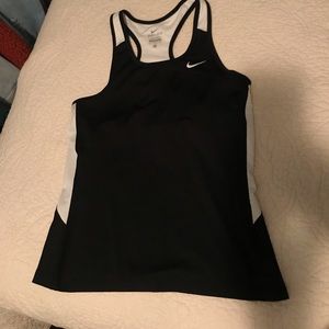 Black and white Nike workout tank